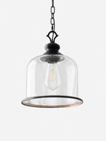 Load image into Gallery viewer, Vintage Glass Metal Pendant Light