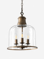 Load image into Gallery viewer, Vintage Glass Metal Pendant Light