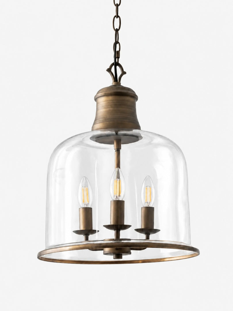Vintage Glass Metal Pendant Light