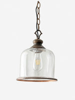 Load image into Gallery viewer, Vintage Glass Metal Pendant Light