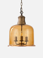 Load image into Gallery viewer, Vintage Glass Metal Pendant Light