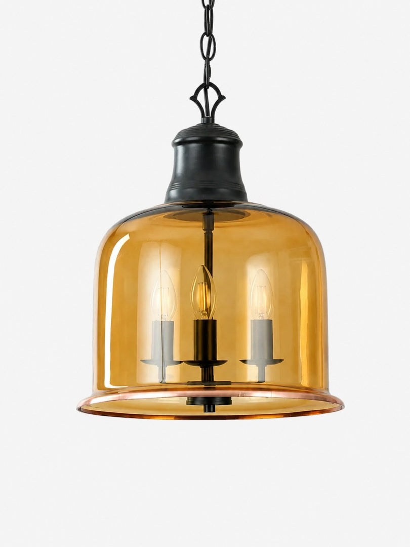 Vintage Glass Metal Pendant Light