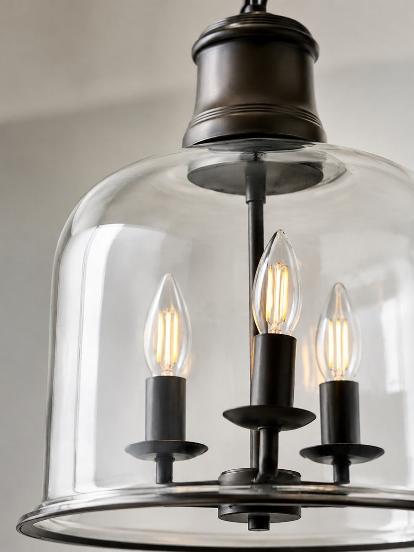 Vintage Glass Metal Pendant Light