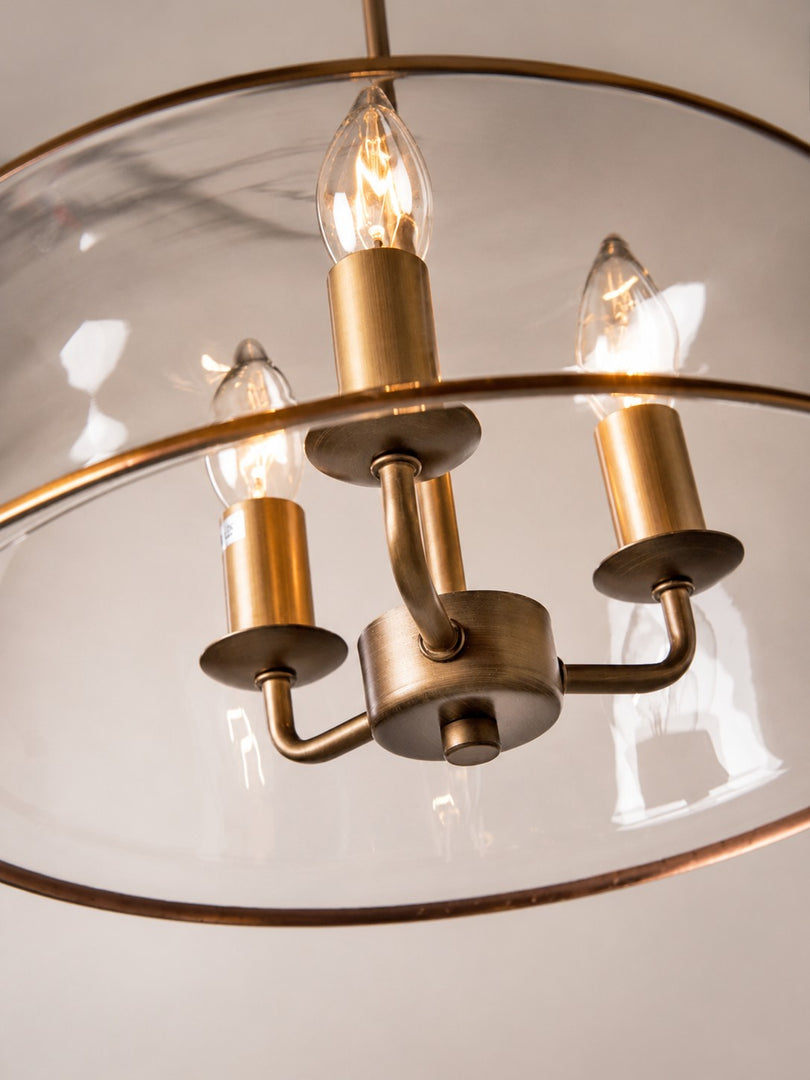 Vintage Glass Metal Pendant Light