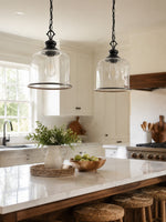 Load image into Gallery viewer, Vintage Glass Metal Pendant Light