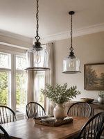 Load image into Gallery viewer, Vintage Glass Metal Pendant Light