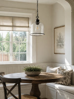 Load image into Gallery viewer, Vintage Glass Metal Pendant Light