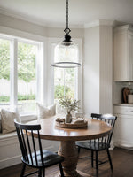 Load image into Gallery viewer, Vintage Glass Metal Pendant Light