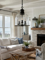 Load image into Gallery viewer, Vintage Glass Metal Pendant Light