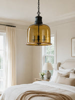 Load image into Gallery viewer, Vintage Glass Metal Pendant Light