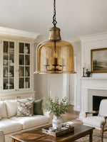 Load image into Gallery viewer, Vintage Glass Metal Pendant Light