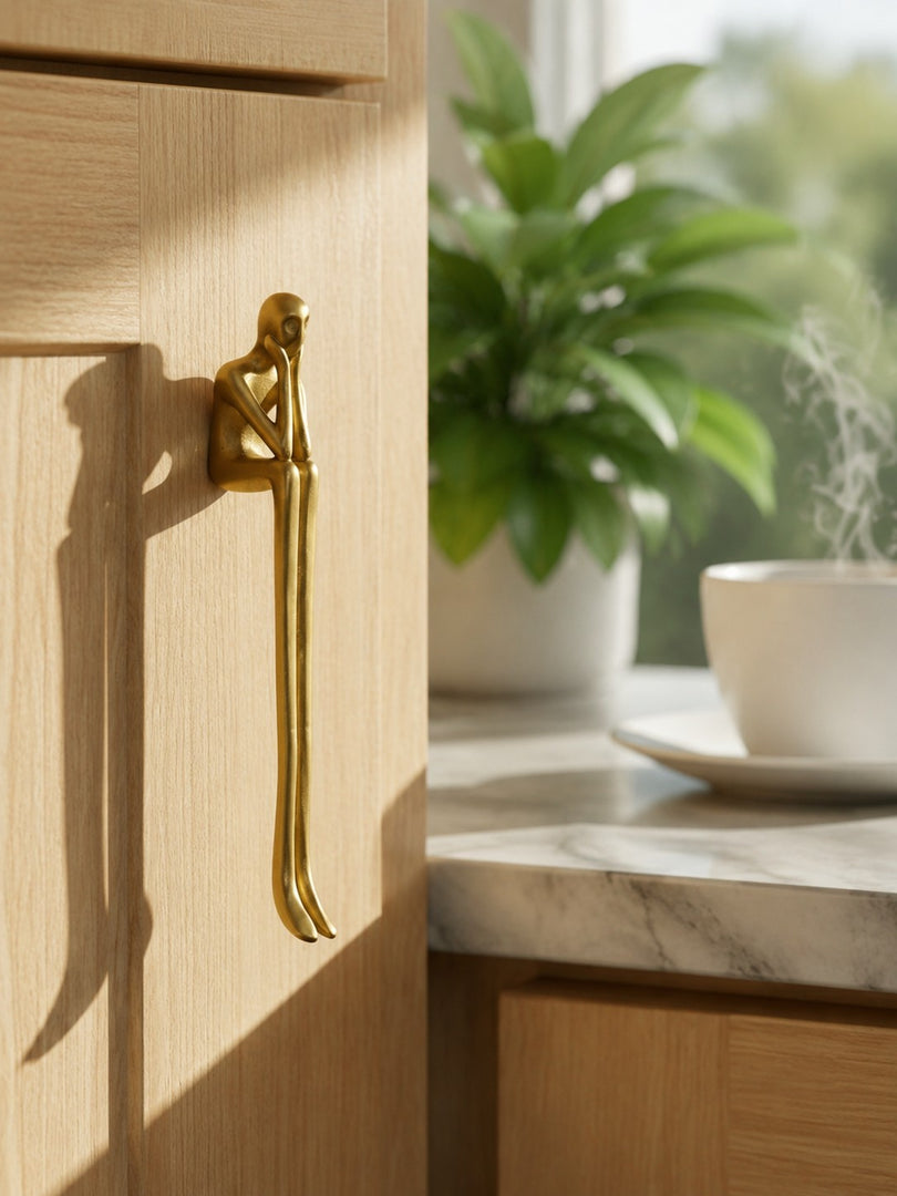 Verlitho Sculptural Thinker Cabinet Handle - Nordic Artistic Hardware for Furniture