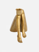 Load image into Gallery viewer, Kickra Sculptural Gold Leg Base Candle Holder - Dining and Living Decor