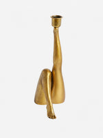 Load image into Gallery viewer, Kickra Sculptural Gold Leg Base Candle Holder - Dining and Living Decor