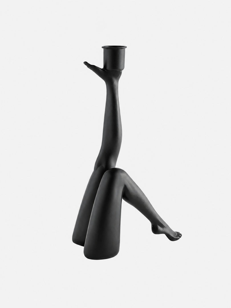 Kickra Sculptural Gold Leg Base Candle Holder - Dining and Living Decor