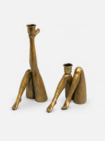 Load image into Gallery viewer, Kickra Sculptural Gold Leg Base Candle Holder - Dining and Living Decor