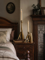 Load image into Gallery viewer, Kickra Sculptural Gold Leg Base Candle Holder - Dining and Living Decor