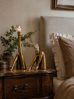 Load image into Gallery viewer, Kickra Sculptural Gold Leg Base Candle Holder - Dining and Living Decor