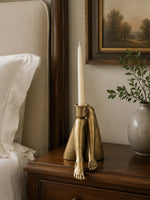 Load image into Gallery viewer, Kickra Sculptural Gold Leg Base Candle Holder - Dining and Living Decor