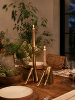 Load image into Gallery viewer, Kickra Sculptural Gold Leg Base Candle Holder - Dining and Living Decor
