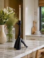 Load image into Gallery viewer, Kickra Sculptural Gold Leg Base Candle Holder - Dining and Living Decor