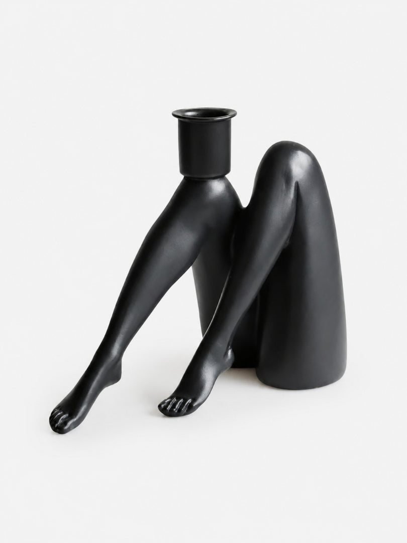 Kickra Sculptural Gold Leg Base Candle Holder - Dining and Living Decor