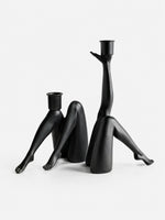 Load image into Gallery viewer, Kickra Sculptural Gold Leg Base Candle Holder - Dining and Living Decor