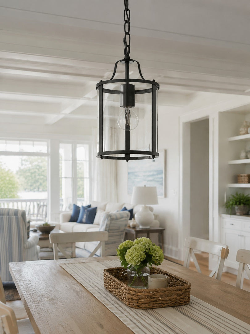 Aveline Clear Glass Metal Pendant Lamp