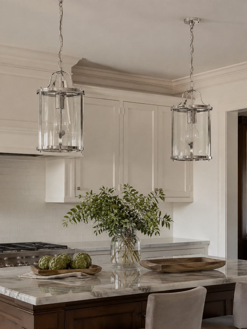 Aveline Clear Glass Metal Pendant Lamp