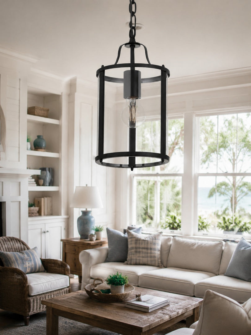 Aveline Clear Glass Metal Pendant Lamp