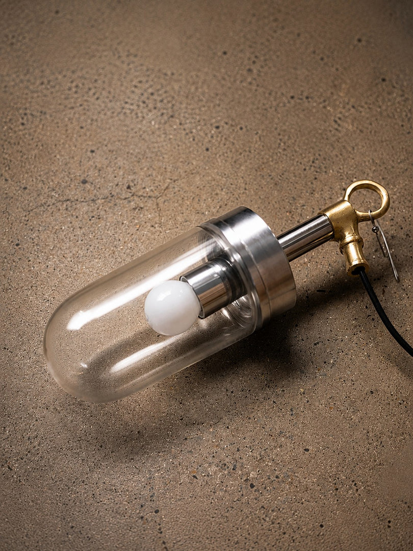 Lámpara colgante moderna de cilindro de vidrio transparente  