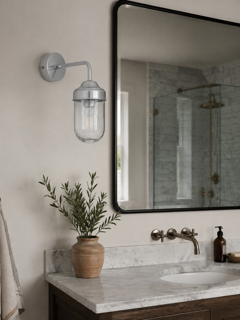 Aluminum Glass Wall Sconce