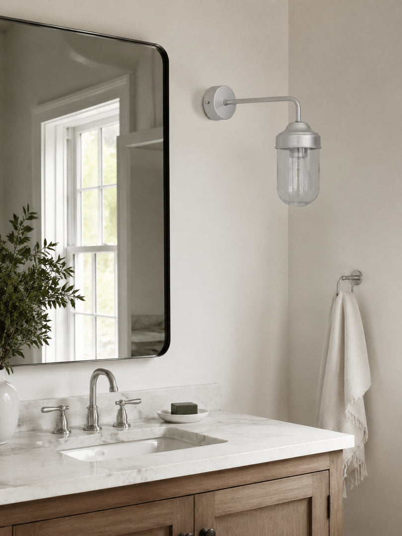 Aluminum Glass Wall Sconce