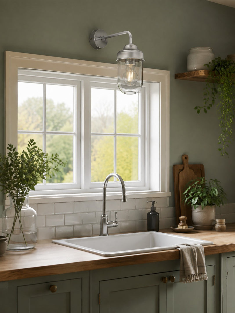 Aluminum Glass Wall Sconce