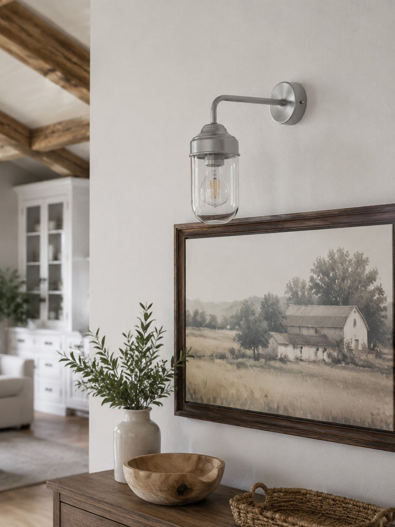 Aluminum Glass Wall Sconce