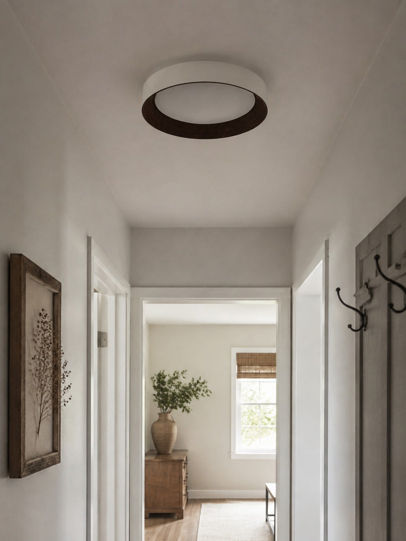 Plafonnier rond minimaliste Crelina - Luminaire fin et discret, idéal pour les chambres ou les appartements