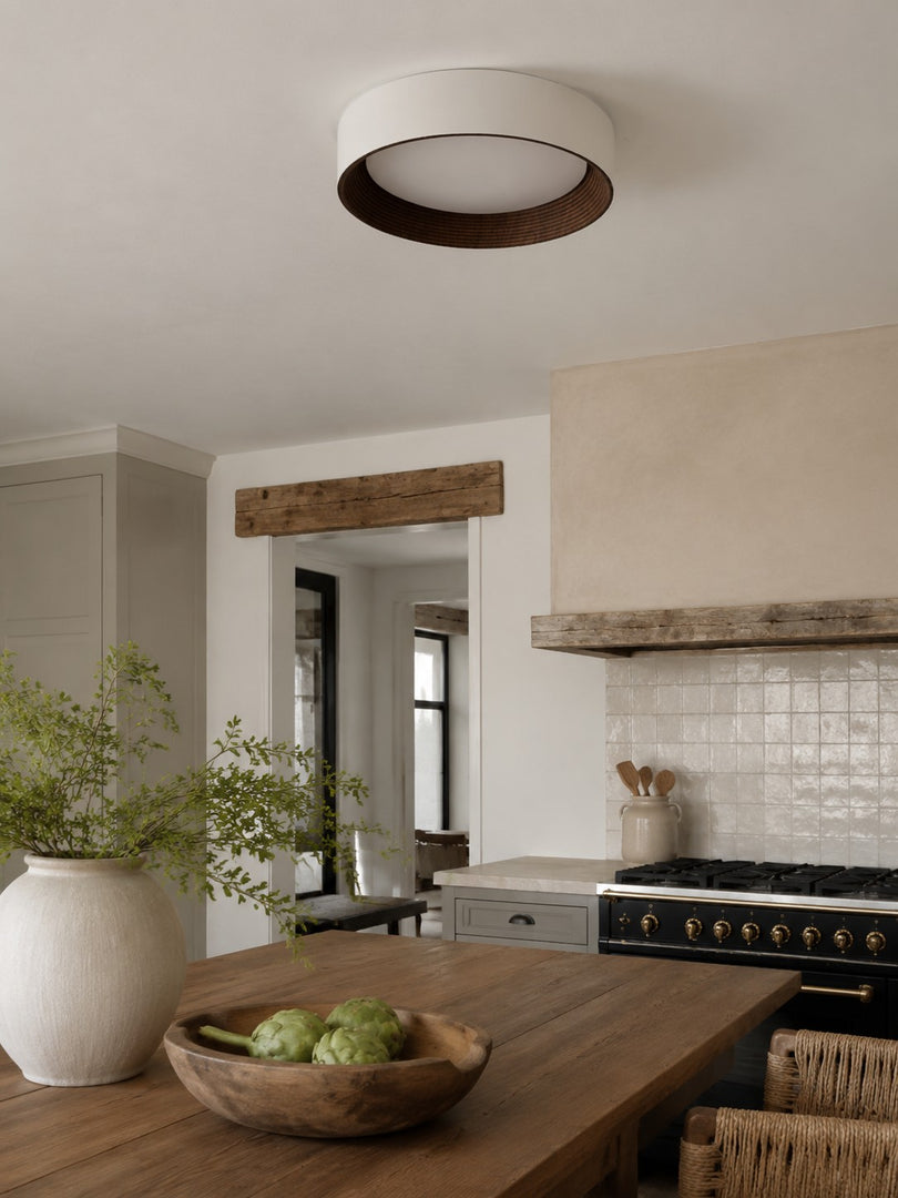 Plafonnier rond minimaliste Crelina - Luminaire fin et discret, idéal pour les chambres ou les appartements