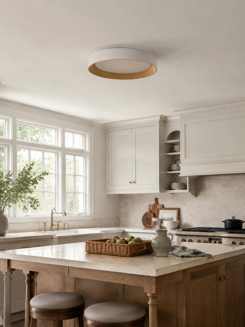 Plafonnier rond minimaliste Crelina - Luminaire fin et discret, idéal pour les chambres ou les appartements