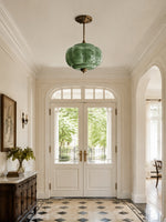 Load image into Gallery viewer, Eloise Scallop Vintage Milk Glass Semi Flush Mount Pendant Light