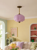 Load image into Gallery viewer, Eloise Scallop Vintage Milk Glass Semi Flush Mount Pendant Light