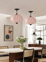 Load image into Gallery viewer, Eloise Scallop Vintage Milk Glass Semi Flush Mount Pendant Light