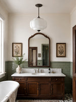 Load image into Gallery viewer, Eloise Scallop Vintage Milk Glass Semi Flush Mount Pendant Light