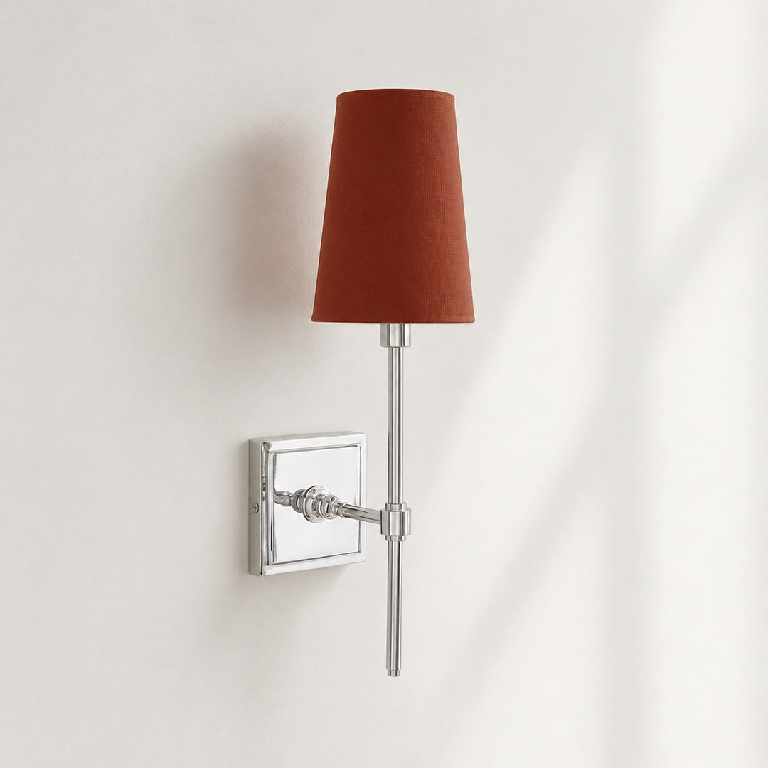 Rowan Linen Shade Wall Lamp – Retro Metal Wall Light for Bedroom & Hallway