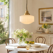 Opalume Glass Pendant Light – Vintage Milk Glass Pendant Light with Art Deco Style