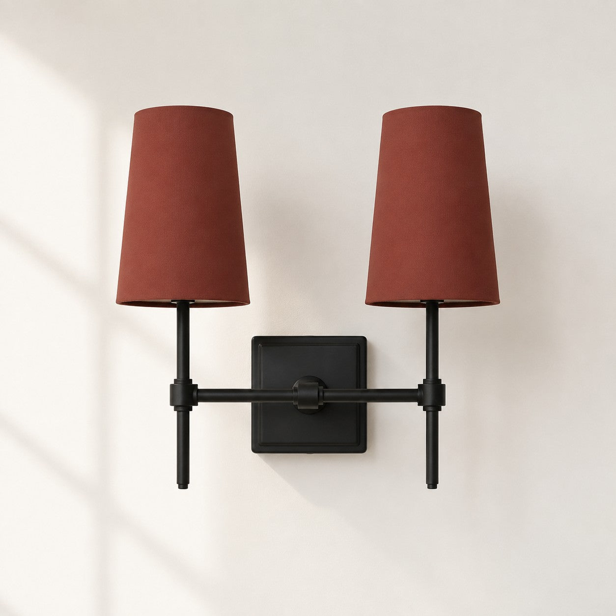 Rowan Wandleuchte mit Leinenschirm – Retro-Metallwandleuchte für Schlafzimmer und Flur