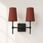 Load image into Gallery viewer, Rowan Linen Shade Wall Lamp – Retro Metal Wall Light for Bedroom &amp; Hallway