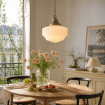 Bild in Gallery-Viewer laden, Opalume Glass Pendant Light – Vintage Milchglas Pendelleuchte mit Art Deco Stil