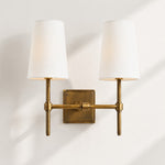 Load image into Gallery viewer, Rowan Linen Shade Wall Lamp – Retro Metal Wall Light for Bedroom &amp; Hallway