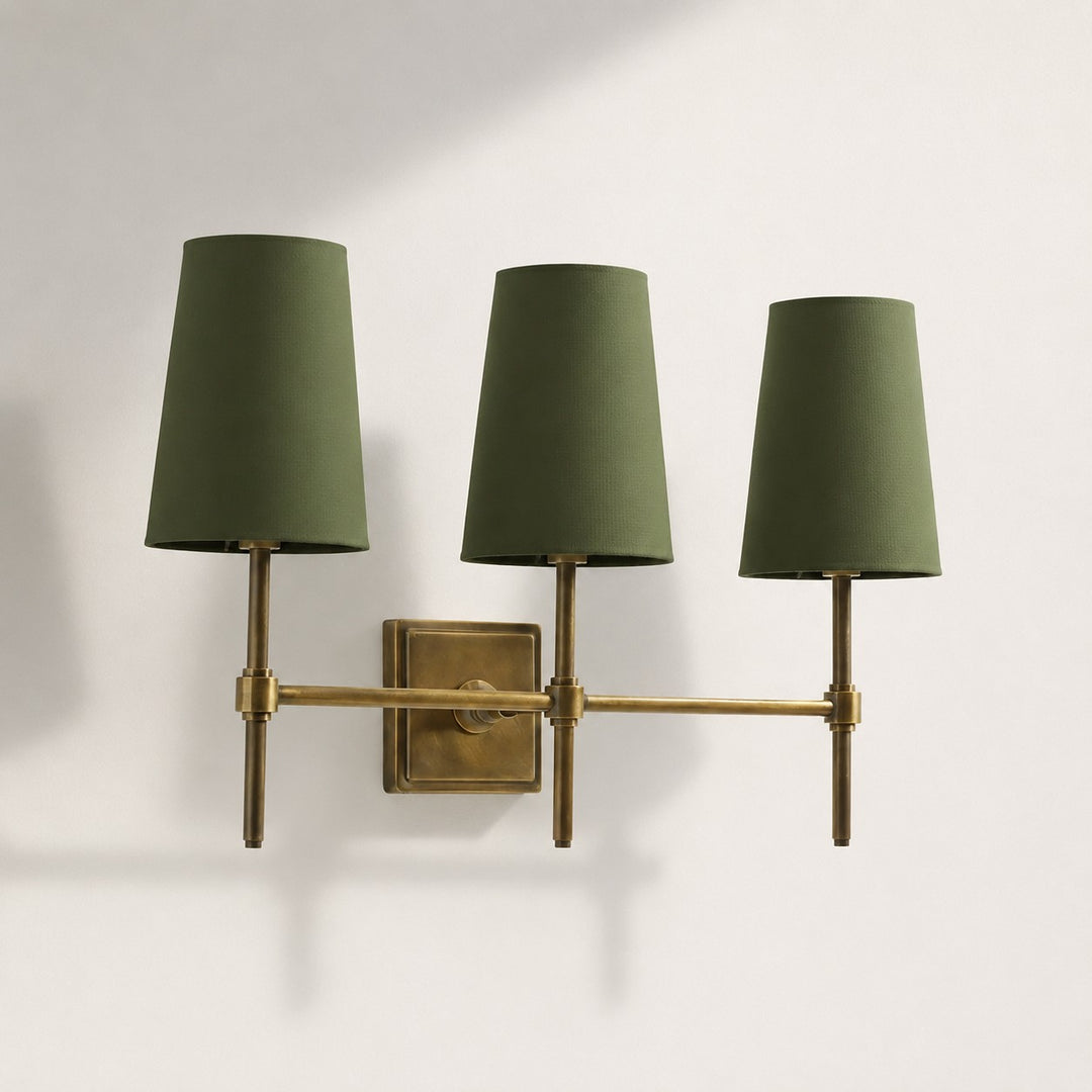Rowan Linen Shade Wall Lamp – Retro Metal Wall Light for Bedroom & Hallway
