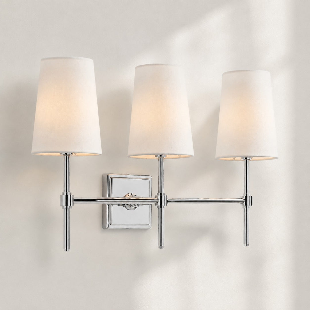 Rowan Linen Shade Wall Lamp – Retro Metal Wall Light for Bedroom & Hallway